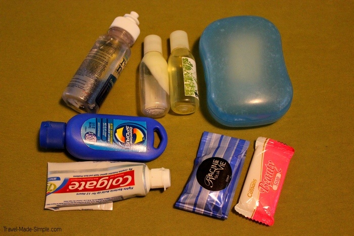 soap and travel sized liquids